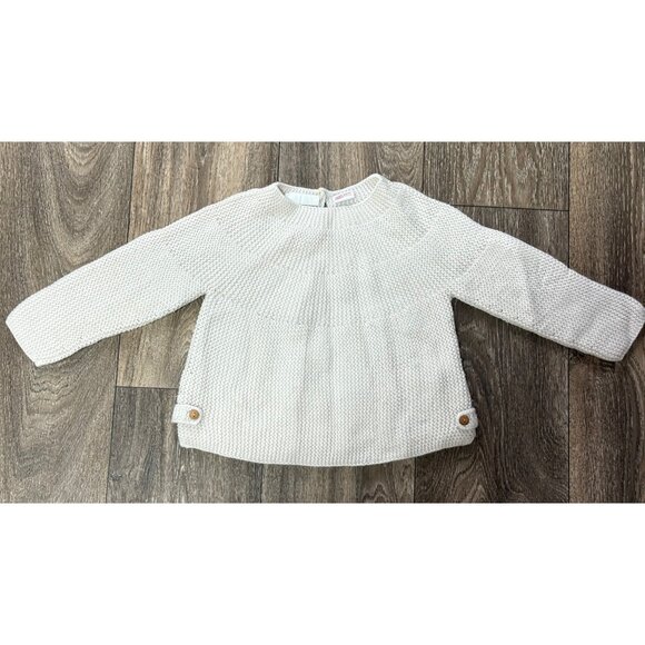 BABY ZARA KNITWEAR SWEATER BEIGE OATMEAL 12-18 MONTHS BUTTON DETAILS - Picture 1 of 8